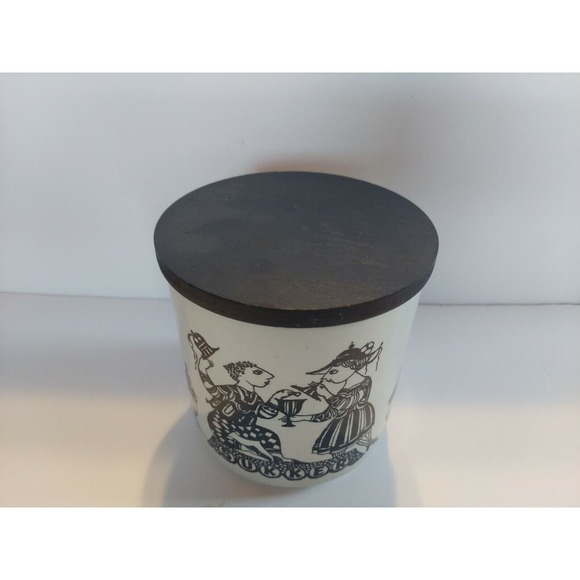 Rare Bjørn Wiinblad "Sjov i køkkenet" Sugar Jar Canister Lid Signed Denmark MCM - Picture 2 of 9